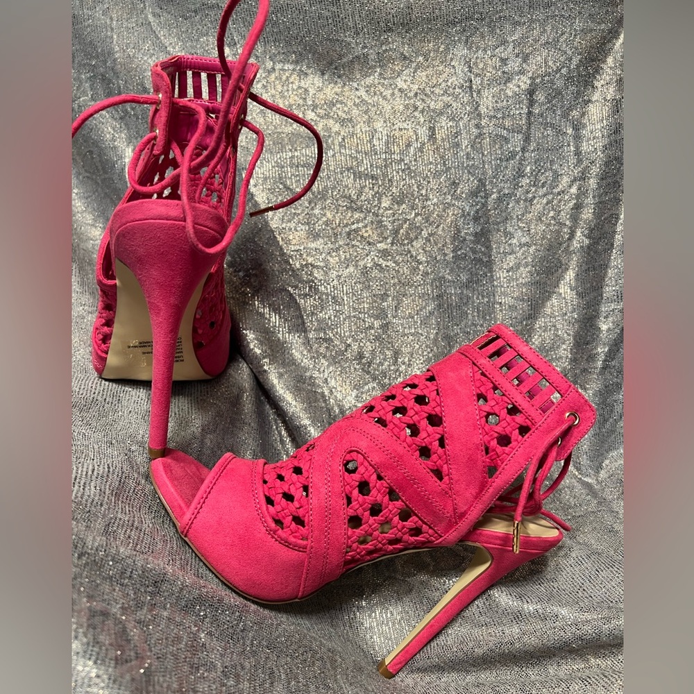 Shoe Dazzle ‘Robyn’ Lace-up Sandaled Heel